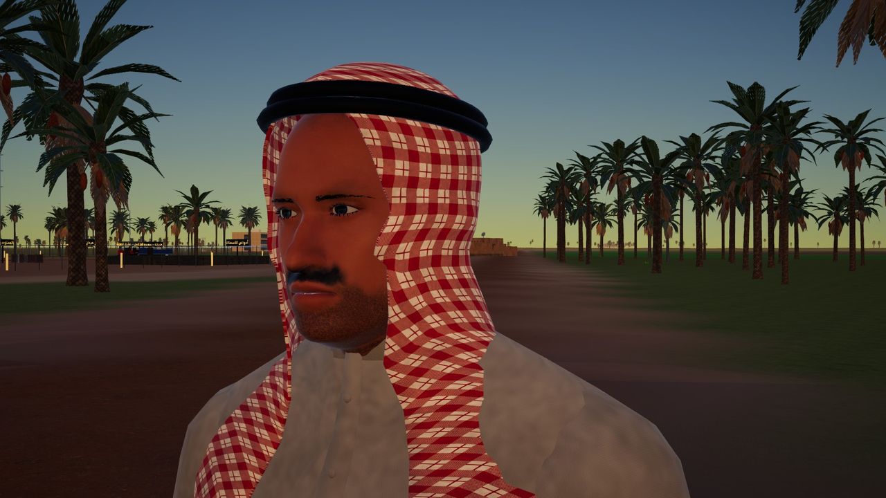 A farmer's face at sunset