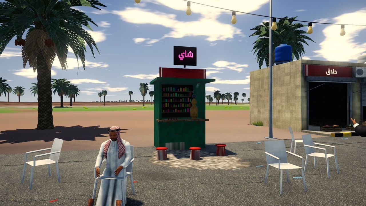 A man sitting by the village tea stall