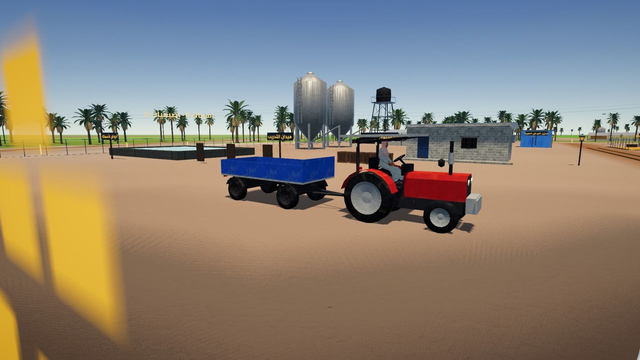 A tractor with a trailer