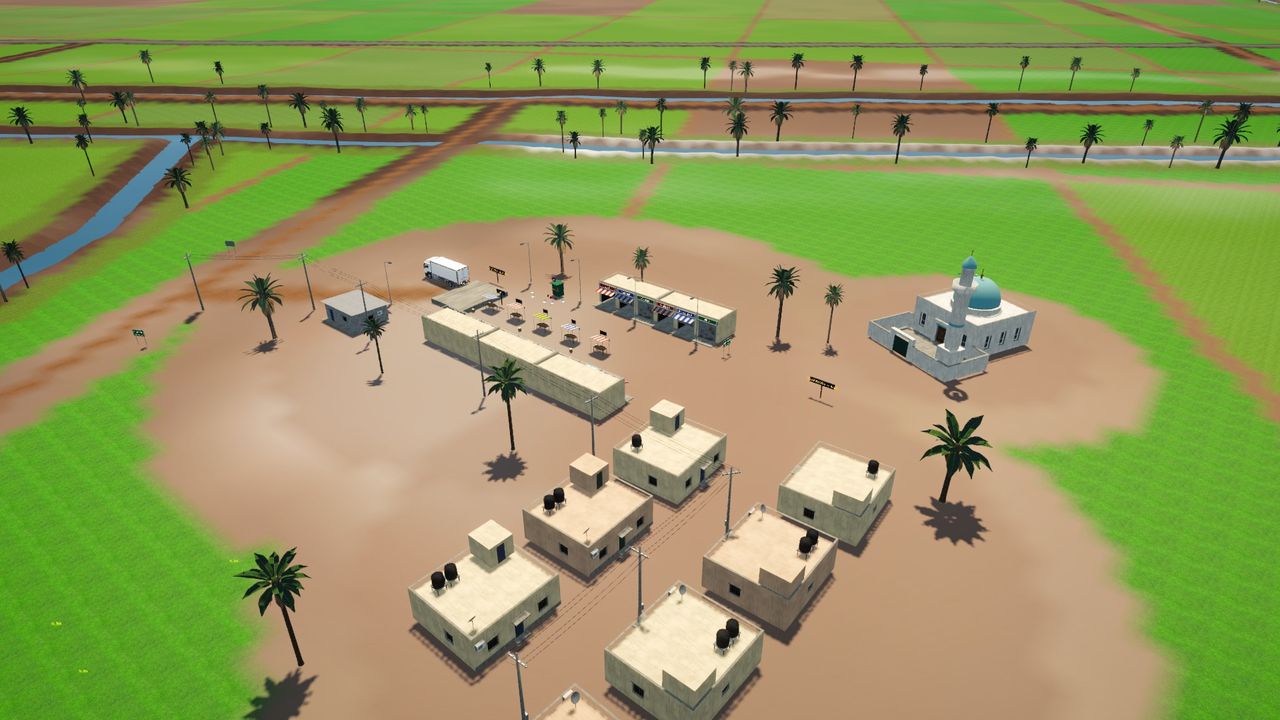 The village and market from above